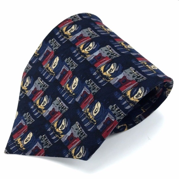 Jerry J. Garcia Tie Blue Opaque Multicolor Artist Silk Collector Necktie 56" - Picture 3 of 10